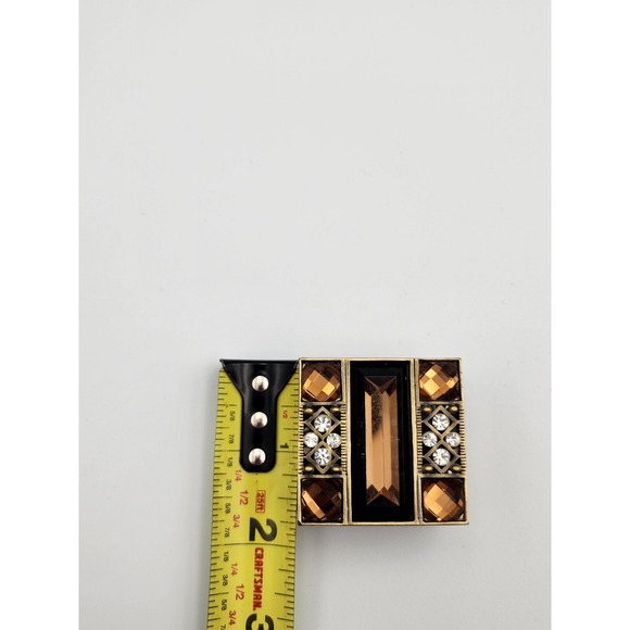 Jeweled Trinket Box Lidded Enameled Inside Beveled Rhinestones‎ Vtg Magnetic Lid - Picture 9 of 10